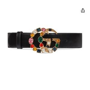 Gucci GG Crystal Embellished Belt, Size 75